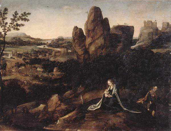 unknow artist A landscape with the rest on the Flight into egypt oil painting picture